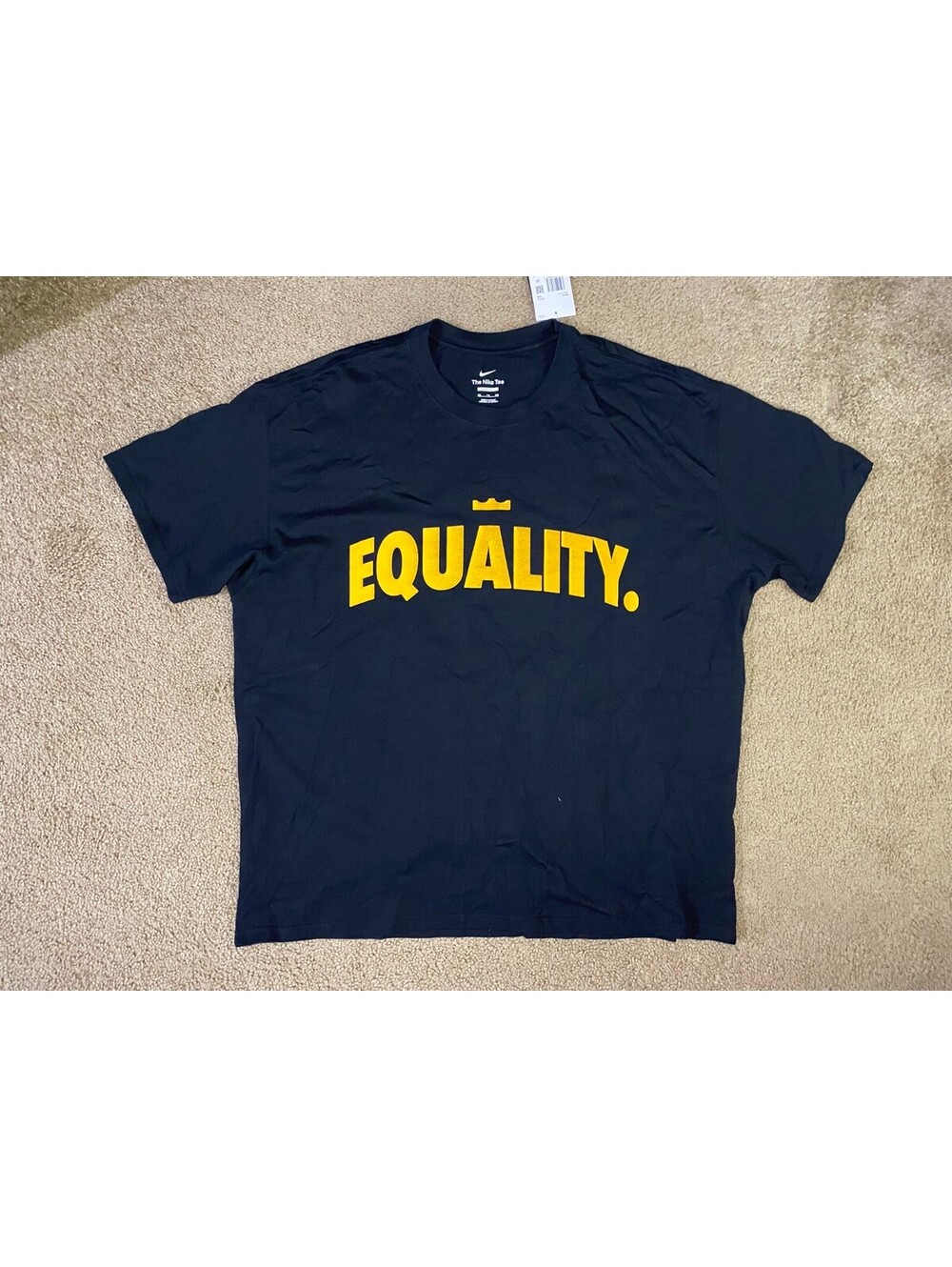 Nike T-Shirt Mens 2XL Black Equality Graphic Crew Neck Short Sleeve Loose Fit